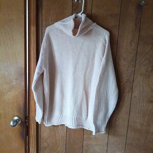 Women’s Apricot Chunky Knit Turtleneck Sweater Size XL